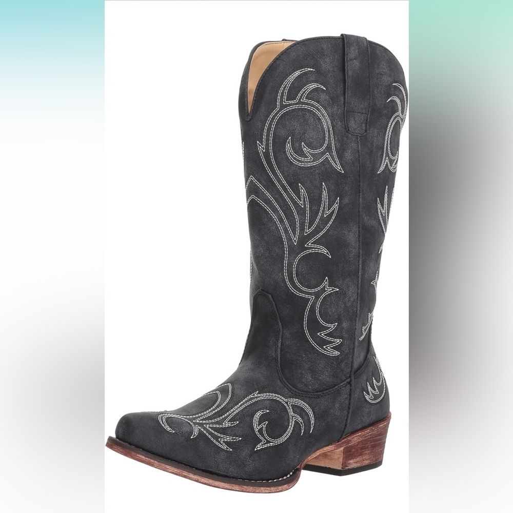 Roper Riley Black Western Boot